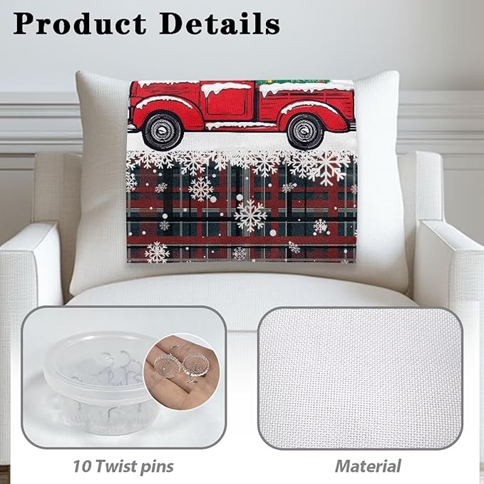 Christmas Decor Truck Recliner Headrest Protector Wear Resistant Head Rest Cover for Recliner Soft Sofa Arm and Head Protectors for Home Couch Loveseats Decoration 3pcs