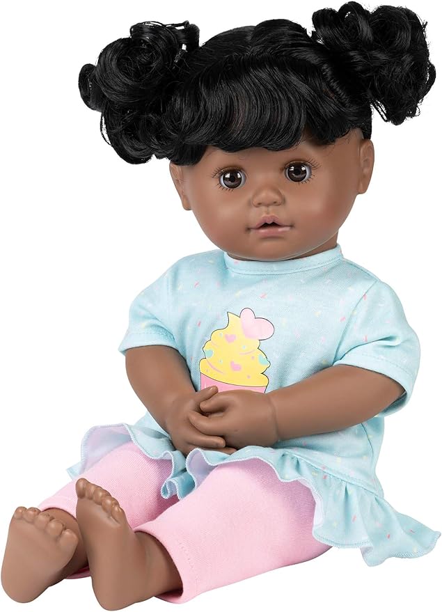 ADORA My Cuddle & Coo Babies Collection, 15" Baby Doll with Sweet Powder Scent and 5 Touch Activated Sounds: She Cries, Coos, Giggles, Kisses Back & Says Momma Birthday Gift for Ages 3+ - Cuppy Cake