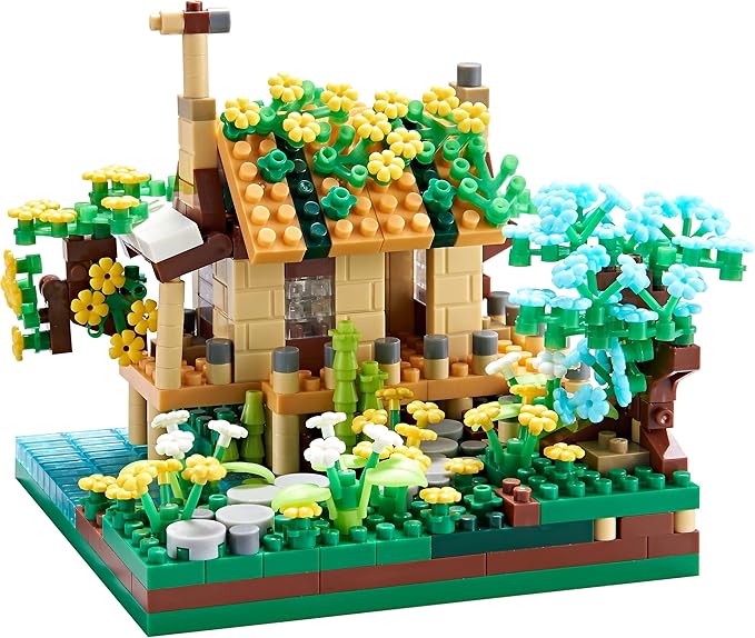 Architecture Port Cabin Building Set Model Kit and Gift for Kids and Adults Mini Blocks 600 PCS with 2 Figure