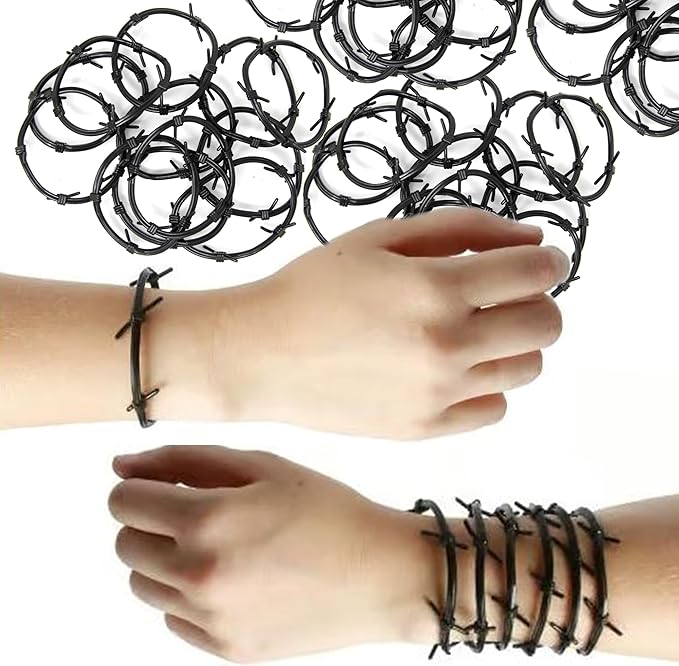 Novelty Barbed Wire Bracelets for Kids - Rodeo Cowboy Western Theme Party Favors - Barbed Wire Decoration Cowboy Western Party Decor - 36 Pcs Novelty Party Favor Bracelets (Plastic)