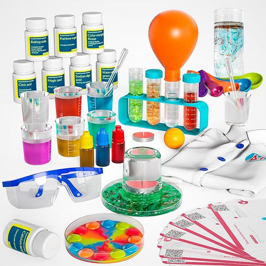240+ Lab Experiments Science Kit for Kids 4-6-8-12, STEM Educational Scientific Toys for Boys Girls with Lab Coat Scientist Costume & Goggle, Chemistry Set Birthday for Kids Boys Girls