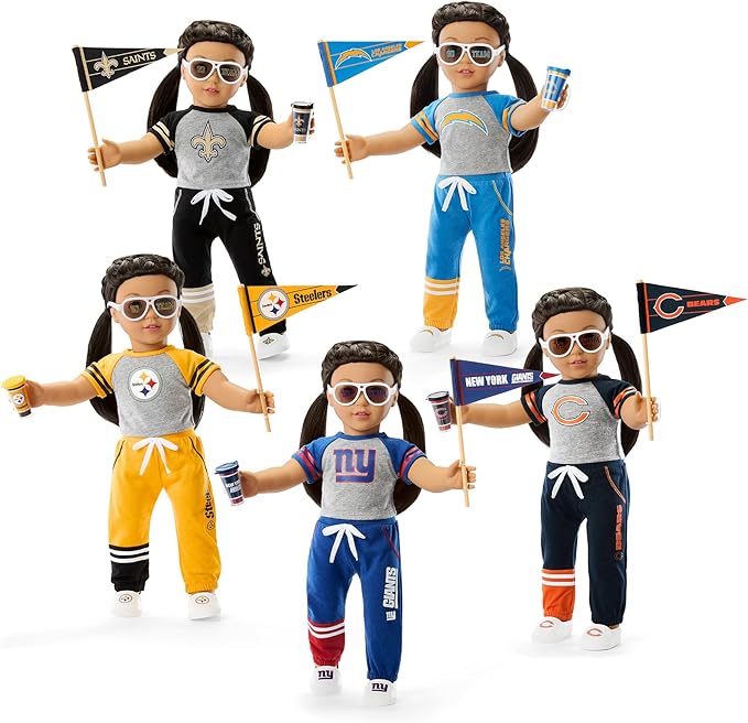 American Girl New York Giants 18 inch Doll Fan Outfit and Accessories, Blue and Red, 6 pcs, Ages 6+
