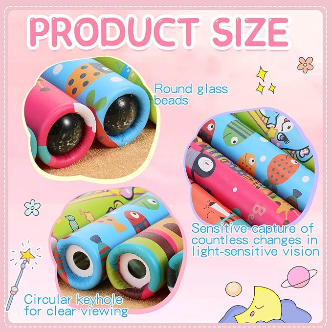 15 Pcs Classic Kaleidoscopes Kids Birthday Party Favor Old Fashioned Vintage Educational Toys Stocking Stuffers Goodie Bag Fillers for Classroom School Return Gifts Carnival Prizes (Cartoon Style)