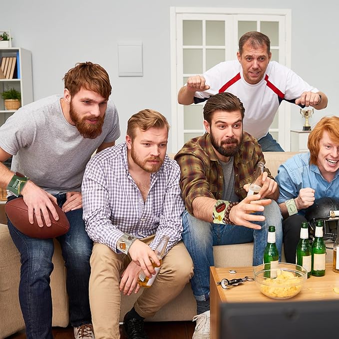 72PCS Football Slap Bracelets Wristband Football Party Favors, Football Birthday Rugby Match Party Supplies Kids Classroom Gifts, Sports Themed Bracelets for Kids and Adults, 12 Designs