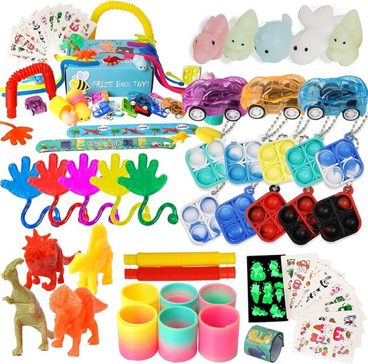 52 Pcs Party Favors for Kids - Treasure Prizes Box Toys - Goodie Bags Stuffers for Classroom Rewards - Bulk Small Fidget Toy for Stocking Carnival Pinata Fillers - Birthday Gift for Kids 3-5 4-8-12
