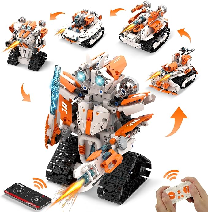 5 in 1 STEM Robot Building Kit, App & Remote Control Robot RC Toy for Kids, 689 Pcs Building Blocks Set, DIY Engineering Robotics Birthday Gift for Boys Girls Age 6 7 8 9 10 11 12 14+ Year old