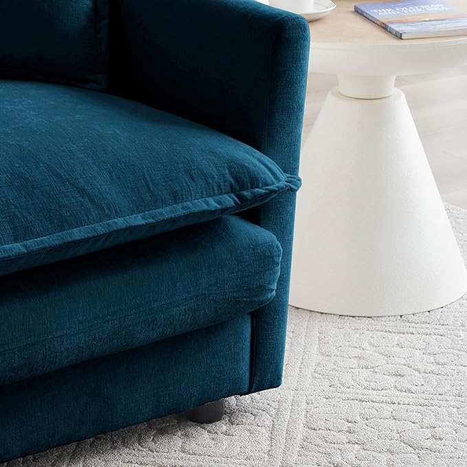 Chenille Oversized Accent Chair - 41.4”W Big Comfy Modular Cloud Chair, Cozy Armchair for Living Room, Bedroom, Kids Room, Family Room, Reading Nook, Navy Blue