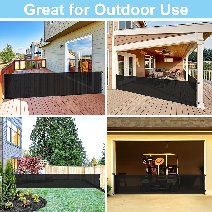 168 Inch Retractable Dog Gates for The House Extra Wide Baby Gates Extra Wide Dog Gate for The House Extra Long Baby Gates Indoor Extra Long Pet Gate Extra Wide Outdoor Gate Extra Wide Indoor Gate
