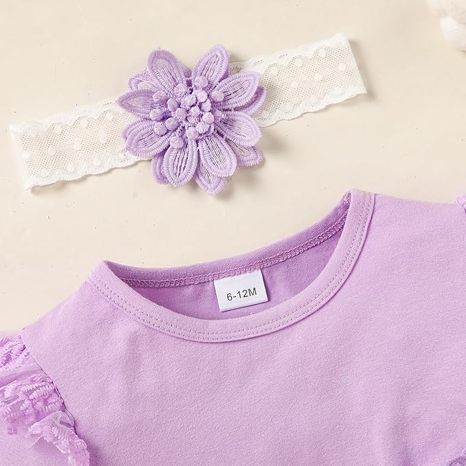 Baby Girl Dress Ruffle Sleeve Toddler Girl Dresses Infant Girls Long Sleeve Fall Winter Clothes Flower Tulle Dress