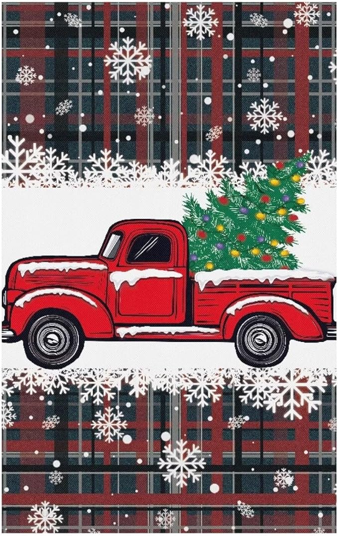 Christmas Decor Truck Recliner Headrest Protector Wear Resistant Head Rest Cover for Recliner Soft Sofa Arm and Head Protectors for Home Couch Loveseats Decoration 2pcs