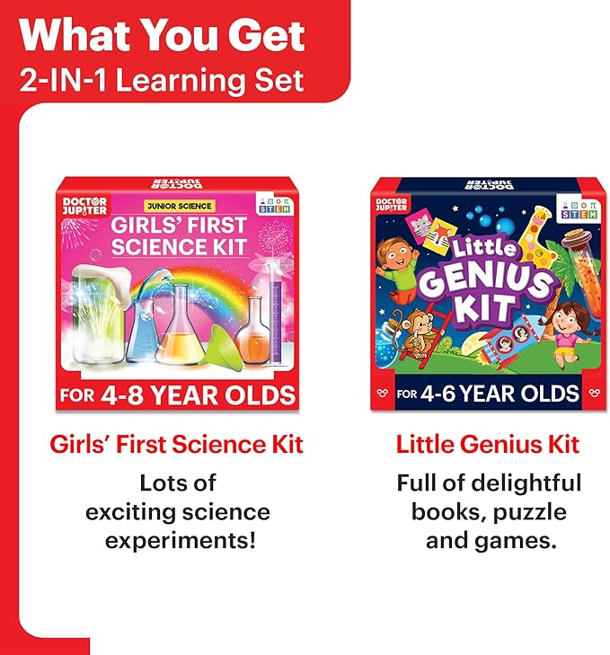 Doctor Jupiter Ultimate Gift Set for Girls| Set of Girl’s First Science Kit, Little Genius Kit for 4-6 Year Olds| Girl Christmas, Birthday Gifts| STEM Learning & Education Toys for Kids Ages 4,5,6