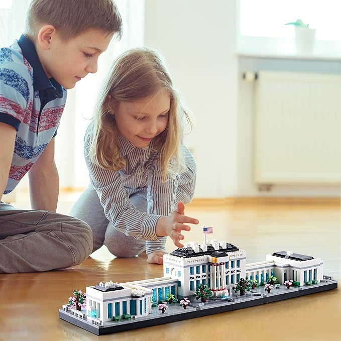 Architecture White House Modle Kit Micro Building Blocks Sets for Adults World Famous Landmark Collection Set U.S. Capital 3520 PCS for Teens 14+