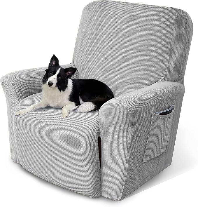 Recliner Chair Cover Lazy Boy Recliner Covers Recliner Covers for Recliner Chair 1 Piece Furniture Protector Prevent wear and pet Hair（Recliner,Light Grey）
