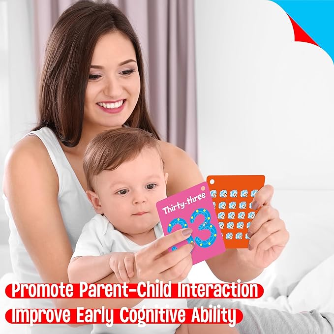 51 PCS Number Flashcards, 0-50 Double Sided Printed Cards with 2 Reclosable Rings, Learn Numbers, Learn to Count-Fun Learning and Educational Flashcards Learning Tool for Kids, Preschoolers, Toddlers