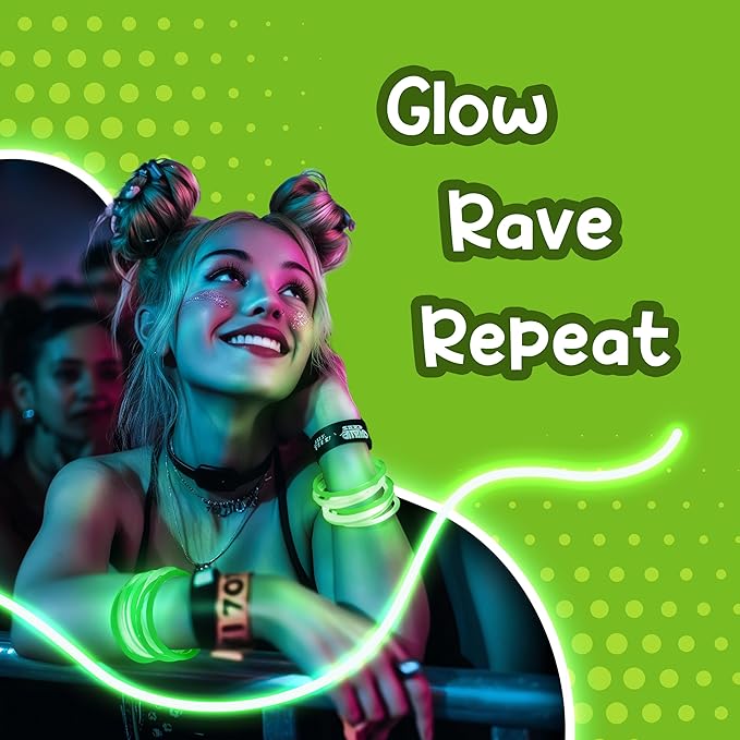 8" Glow Stick Bracelets - Bulk 50 Pack (Green)