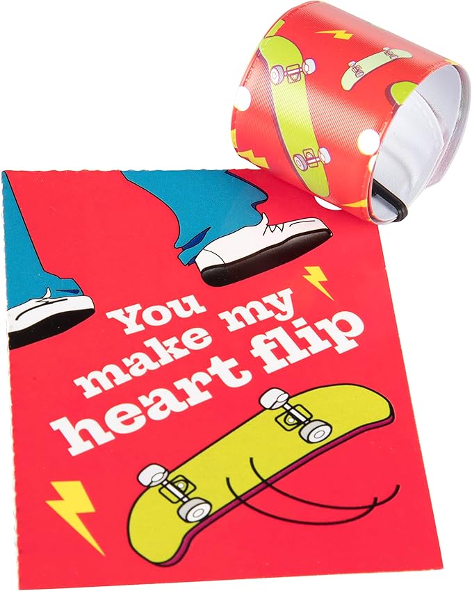Kids Slap Bracelet Valentine's Day Cards - Best Pals (24ct) - Each Valentine has a Card & Matching Slap Friendship Bracelet- Enough for Whole Kid's Classroom- Fun School Gift Exchange for Boys & Girls