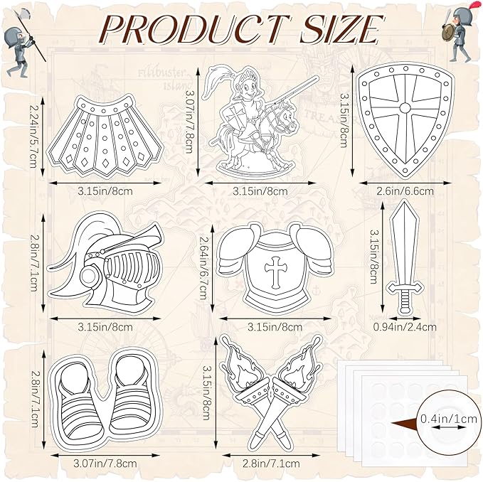 32 Sets Armor of God Magnets Crafts Color Your Own Armor of God Magnet for Kids DIY Religious Coloring Magnet Ornaments for VBS Sunday School Home Classroom Activities Art Party Favors