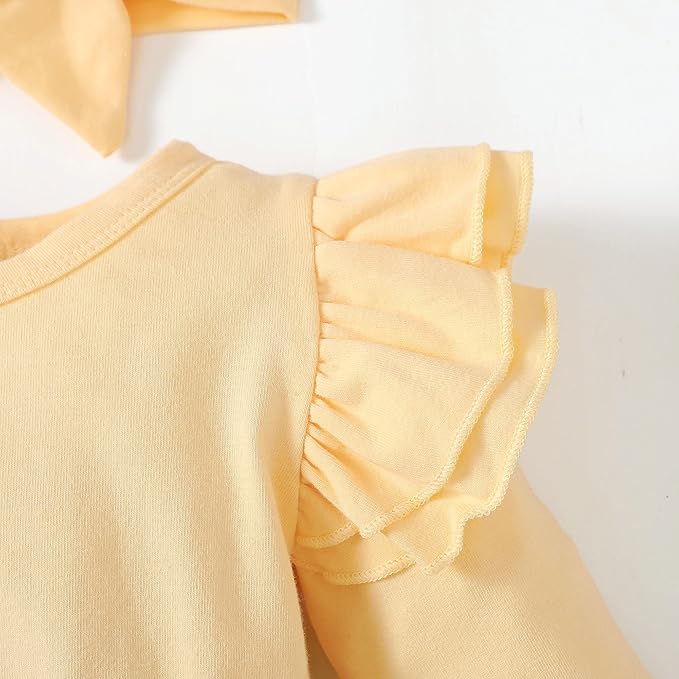 Baby Girl Ruffle Sleeve Romper Dress Outfit Newborn Princess Tulle Dresses Infant Jumpsuit Tutu Skirt Set Clothes