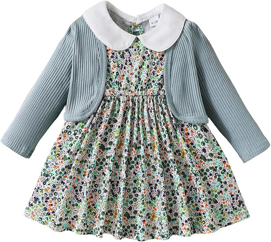 Mioglrie Toddler Baby Girl Dress Fall Winter Outfits Coat Baby Girls Dresses 6 9 12 18 24 Months 2t 3t Girl Clothes