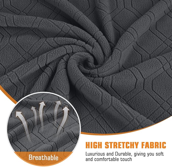 VANSOFY Recliner Chair Covers, 3-Pieces Stretch Recliner Covers for Recliner Chair Soft Reclining Chair Slipcover Furniture Protector for Dogs Cats(Charcoal Gray)