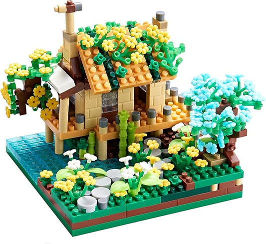 Architecture Port Cabin Building Set Model Kit and Gift for Kids and Adults Mini Blocks 600 PCS with 2 Figure