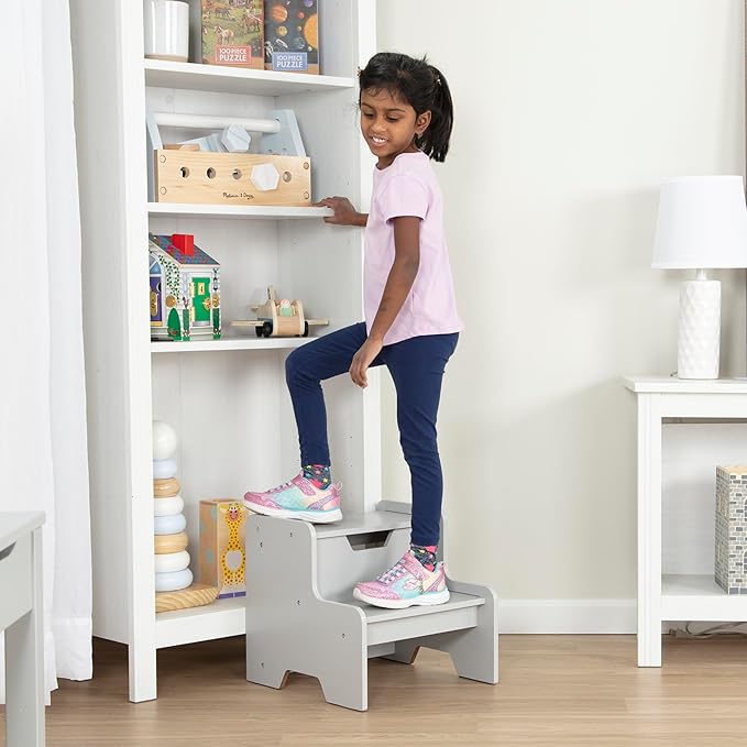 Melissa & Doug Kids Furniture Wooden Step Stool - Gray