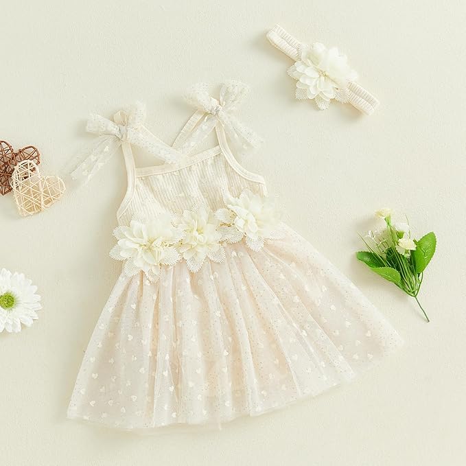 Baby Girl Clothes Daisy Ribbed Bodysuit Sleeveless Romper Dress Summer Outfit for Girls Newborn 3 6 9 12 18 Months