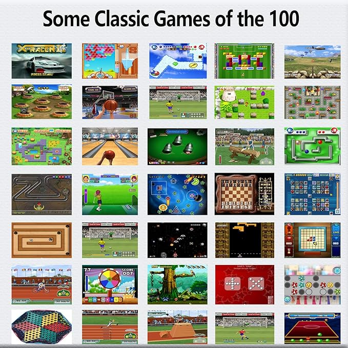 16 Bit Handheld Games for Kids Adults 3.0'' Large Screen Preloaded 100 HD Classic Retro Video Games USB Rechargeable Seniors Electronic Game Player Birthday Xmas Present (Black)