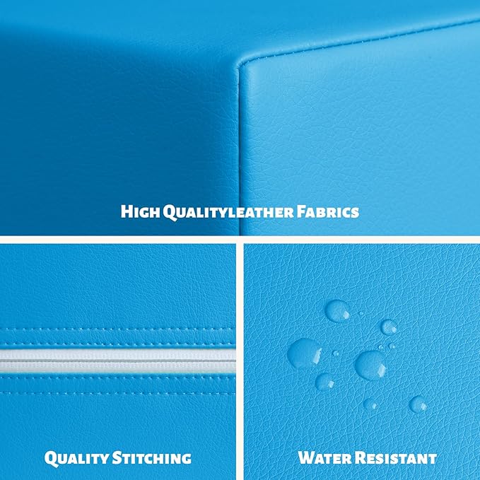 6-Piece Soft PU Leather Toddlers Climbing Toys, Indoor Climb and Crawl Activity Play Set, Foam Play Gym Climbing Structures for Toddlers 3, Baby Foam Climbing Blocks for Toddlers