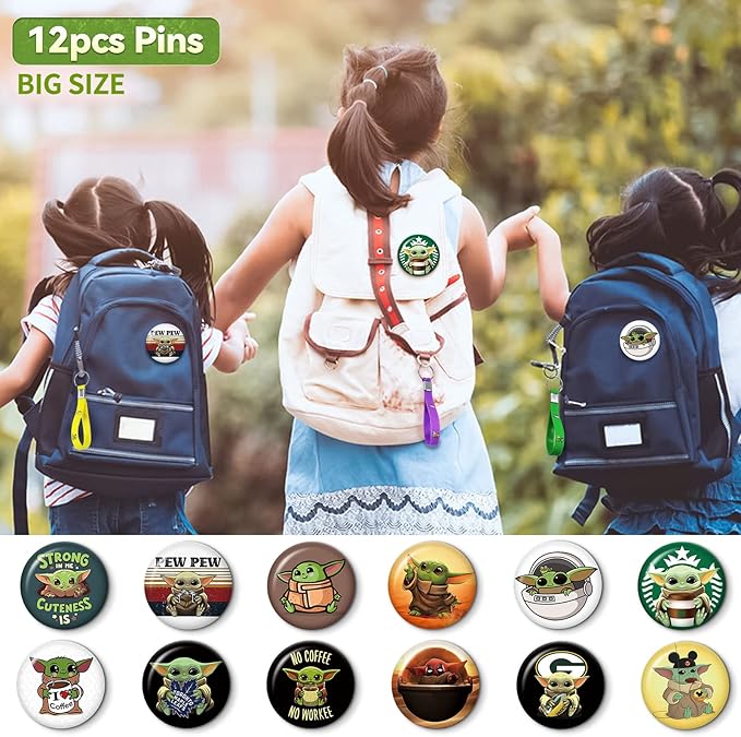 98Pcs Birthday Party Supplies, Baby birthday decorations Favors Set Include 12 Bracelets, 12 Button Pins, 12 Key Chains, 12 Gift Bags and 50 Stickers