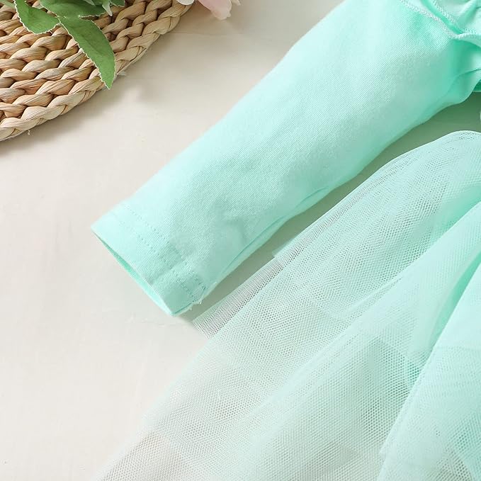 Baby Girl Ruffle Sleeve Romper Dress Outfit Newborn Princess Tulle Dresses Infant Jumpsuit Tutu Skirt Set Clothes