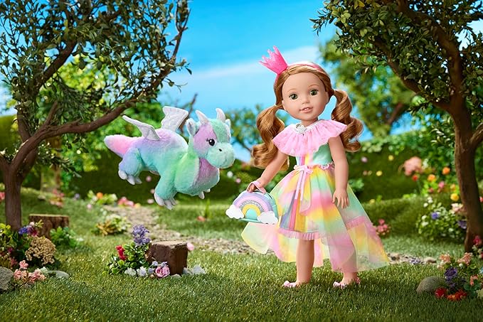 American Girl WellieWishers 14.5-inch Willa Doll Playset with Crisella The Dragon, Doll Dress and Accessories, and Storybook, for Ages 4+