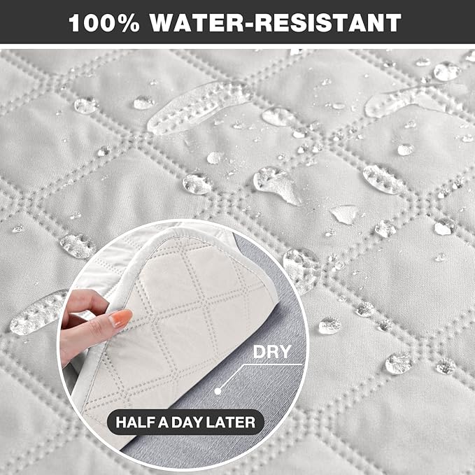 TAOCOCO Waterproof Recliner Chair Covers with Leg Strap 1 Piece Recliner Covers for Recliner Chair for Pets Kids, Washable Reclining Chair Cover Furniture Protector with Straps (23'' Small, Off White)