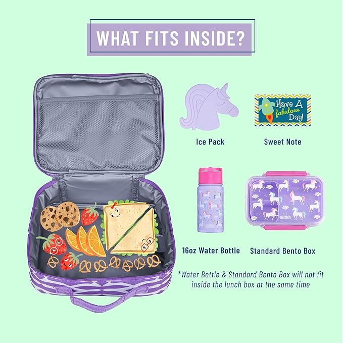 Wildkin Kids Insulated Lunch Box Bag for Boys & Girls, Reusable Kids Lunch Box is Perfect for Elementary, Ideal Size for Packing Hot or Cold Snacks for School & Travel Bento Bags (Wishbone)
