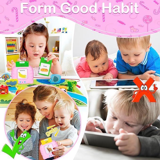 510 Spanish Flash Cards for Kids 3+ Years,Pocket Speech for Toddlers,Autism Sensory Toys,Learning Montessori Toys,Speech Therapy Toys for Kids Toddlers