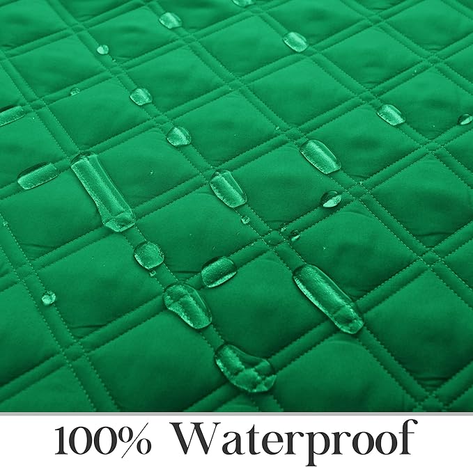 TOMORO Non-Slip Quilted Recliner Cover, 100% Waterproof Recliner Chair Slipcover Furniture Protector with Pockets, Washable Couch Cover with Elastic Straps for Kids and Pets，23 Inch