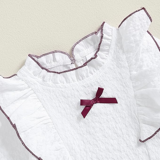 Fernvia Toddler Baby Girl Fall Winter Skirt Set Turtleneck Ribbed Long Sleeve T-Shirt Top & Plaid Skirts Dress 2Pcs Outfits