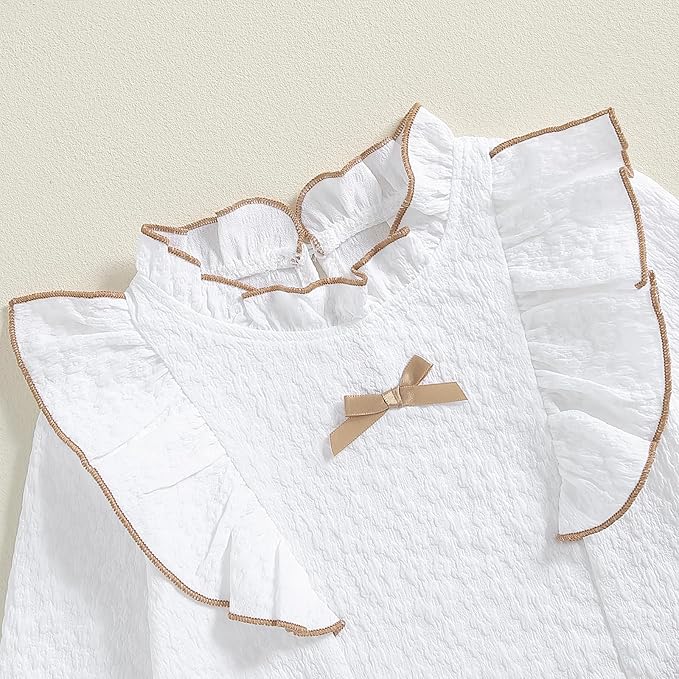 Fernvia Toddler Baby Girl Fall Winter Skirt Set Turtleneck Ribbed Long Sleeve T-Shirt Top & Plaid Skirts Dress 2Pcs Outfits