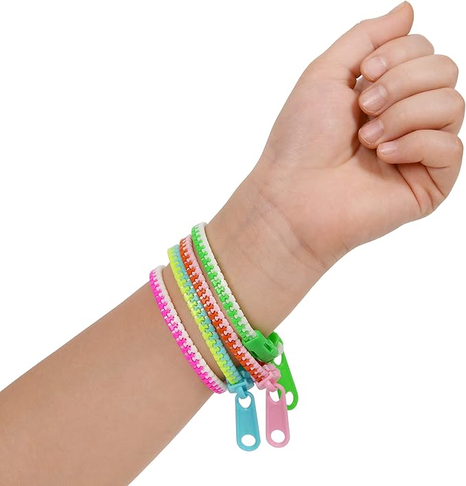 85-Pack Zipper Friendship Bracelets Set,Fidget Friendship Bracelets 7.5 Inches Sensory Toys Party Pack,Friendship Bracelets for Goodie Bag Fillers
