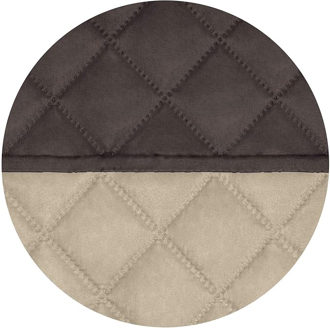 PureFit Reversible Quilted Sofa Cover, Water Resistant Slipcover Furniture Protector, Washable Couch Cover with Non Slip and Elastic Straps for Kids, Dogs, Pets (Chair, Chocolate/Beige)