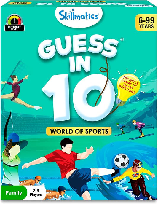 Skillmatics Card Game - Guess in 10 Sports, Perfect for Boys, Girls, Kids, and Families Who Love Toys, Travel Games, Gifts for Ages 6, 7, 8, 9 and Up