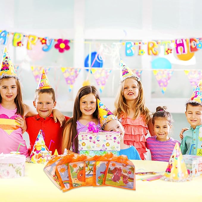 SANNIX 12 Pack Wooden Jigsaw Puzzles for Toddlers 3 4 5 Years Old, Party Favors Animals Jigsaw for Kids, Transportation Educational Puzzles Travel Toy with 12 Organize Bags