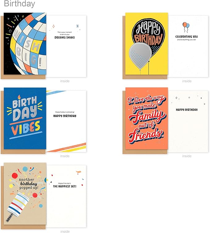 American Greetings 10-Count Birthday Card Bundle with Envelopes