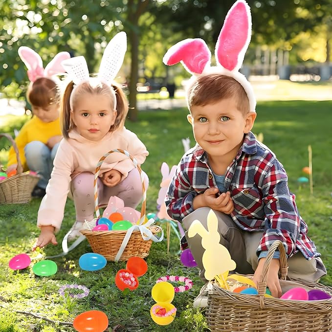 24 PCS Easter Eggs Prefilled with Bracelets, Easter Kids Basket Stuffer, Pre Plastic Easter Eggs Stuffers Easter Toys for Easter Eggs Hunt Game, Girls Easter Party Favor, Classroom Prize Supplies