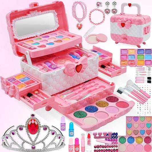 Kids Makeup Kit for Girl -Washable Make up Non Toxic Kid Make Up Toys, Children Princess Toddlers Little Girls Play Makeup Set, Christmas Birthday Gifts Toy for 4 5 6 7 8 9 10 Year Old Girls