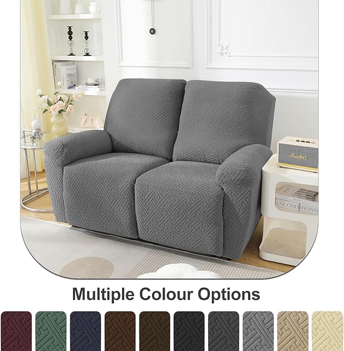 NORTHERN BROTHERS Recliner Chair Covers, Loveseat Chair Covers, Covers for Reclining Chairs, Recliner Couch Cover 2 Seat, Light Gray