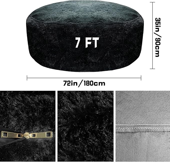 Big Huge Giant Bean Bag Chair Cover for Adults, (No Filler) Machine Washable Covers Bean Bag Chairs in Multiple Sizes and Colors Giant Foam-Filled Furniture Filled Furniture (Wine Red, 7FT)