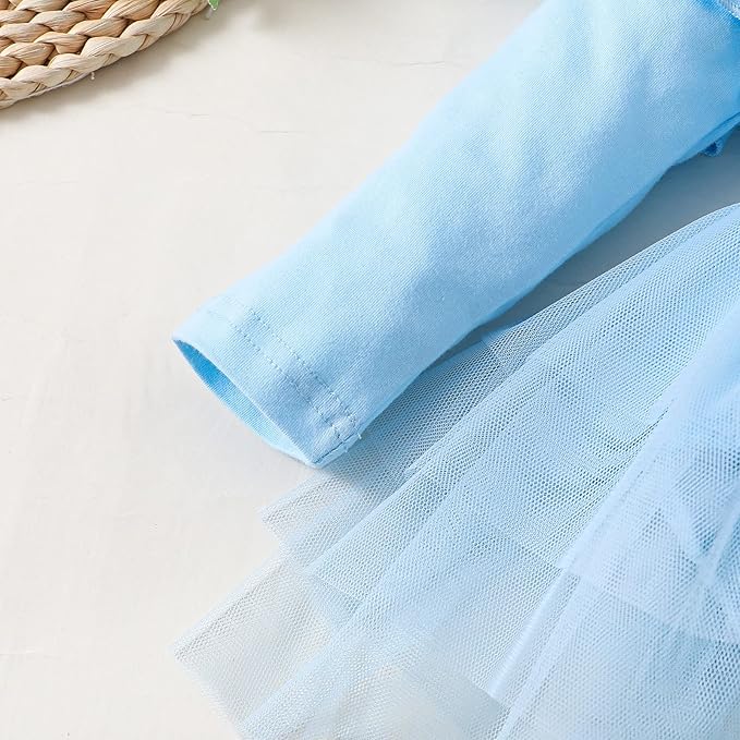 Baby Girl Ruffle Sleeve Romper Dress Outfit Newborn Princess Tulle Dresses Infant Jumpsuit Tutu Skirt Set Clothes