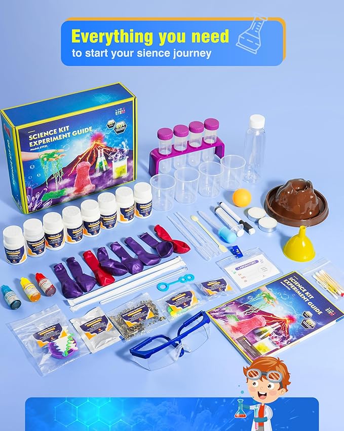 80+ Science Experiment Kit for Kids Ages 5-6-7-8, STEM Learning and Educational Toys, First Science Kit for Boys Girl Birthday Gifts