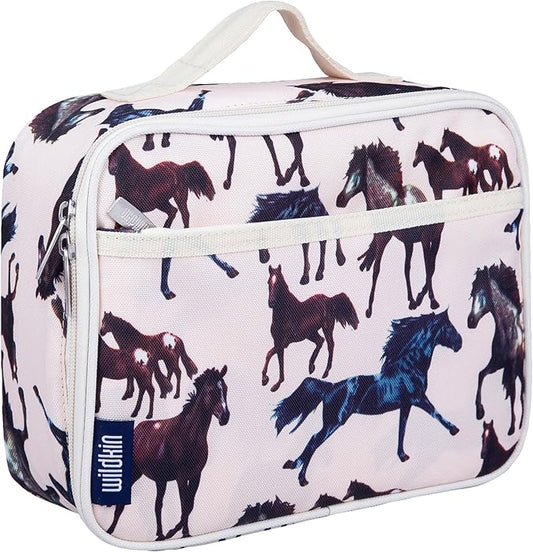 Wildkin Kids Insulated Lunch Box Bag for Boys & Girls, Reusable Kids Lunch Box is Perfect for Early Elementary Daycare School Travel (Horse Dreams)